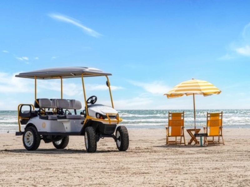 Branded golf cart and beach chair rentals
