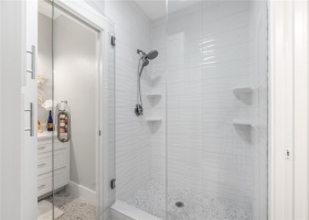 Inviting large shower.