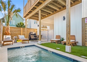 Private fenced backyard with private pool