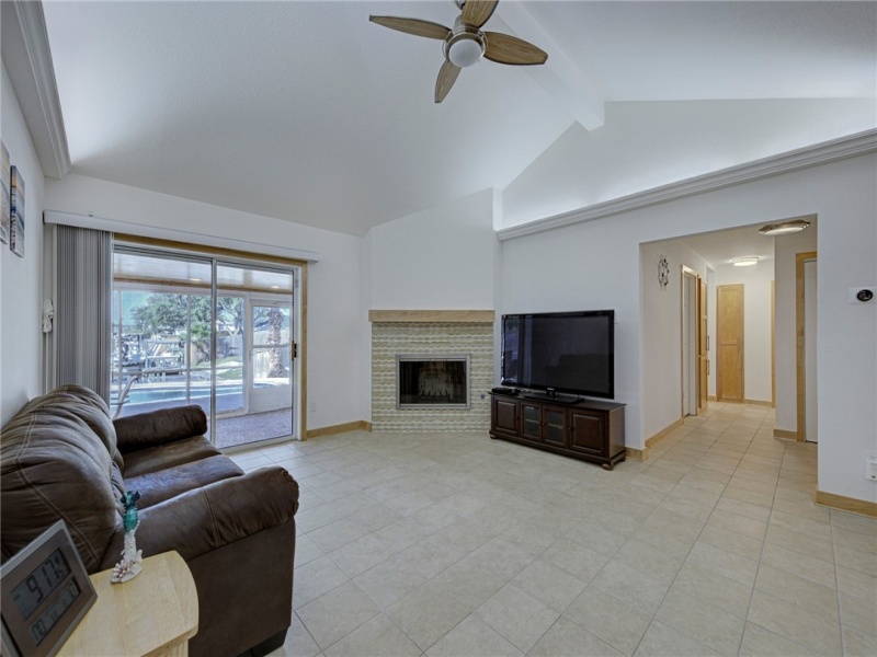 Living area with gas fireplace