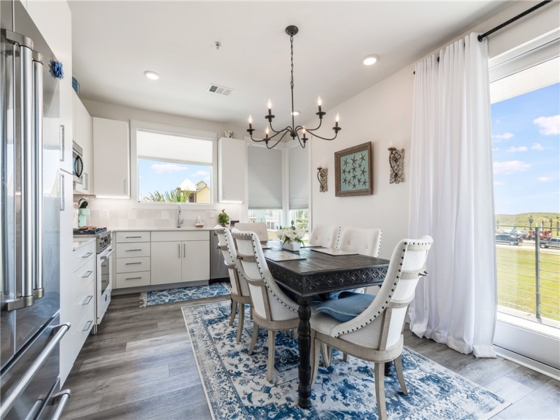 In kitchen dining area