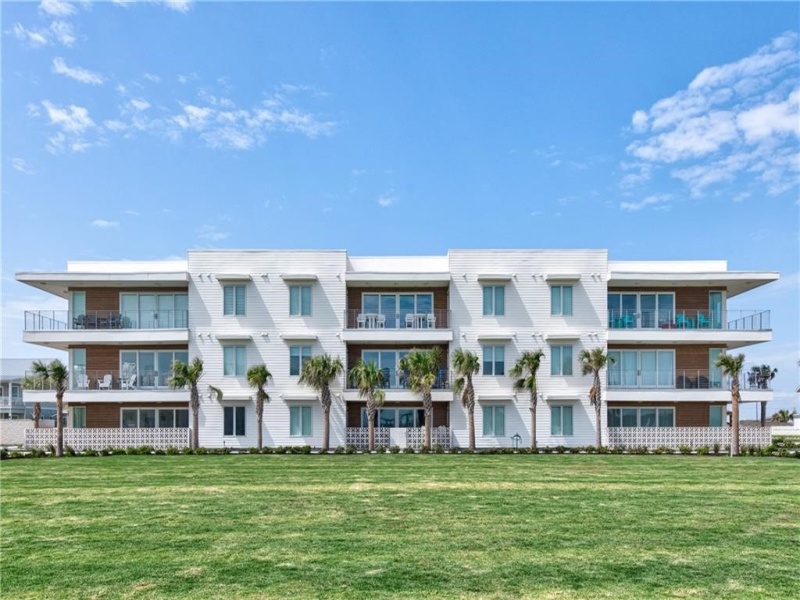 View across the park. Unit is on the right second floor
