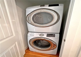 Closet with stackable washer and dryer