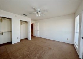 Large room with two closets. Lots of natural light. Windows on two walls overlook the canal.