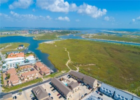 Arial view of Lake Padre and away from the Beach.