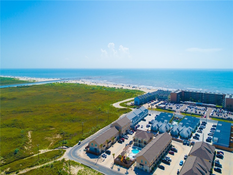 Arial View of the Complex Village By The Beach