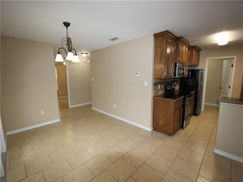 Dining area and kitchen.