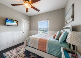 Guest bedroom with view of canal
