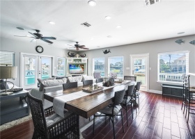 Open Dining & Living with views of canal