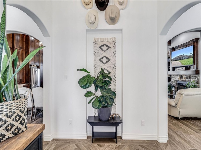 PRIVATE FOYER WITH 16 FOOT CEILING PLUS SHIPLAP