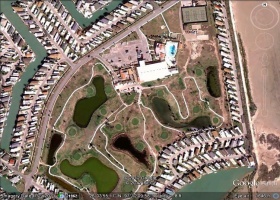 Aerial View of golf course and resort