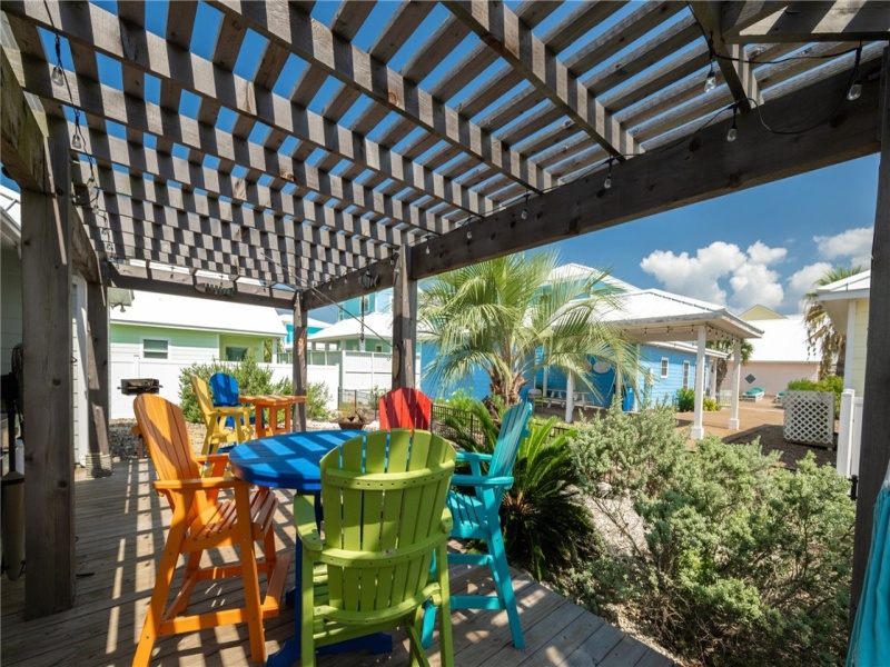 Outside deck and pergola