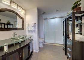 The bathroom is very spacious with walk-in shower.