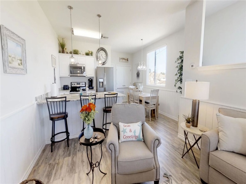 Kitchen off living area.