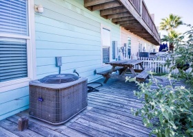 Open deck off of the kitchen.  Great for outdoor entertaining!