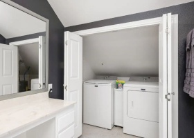 Washer and dryer closet.